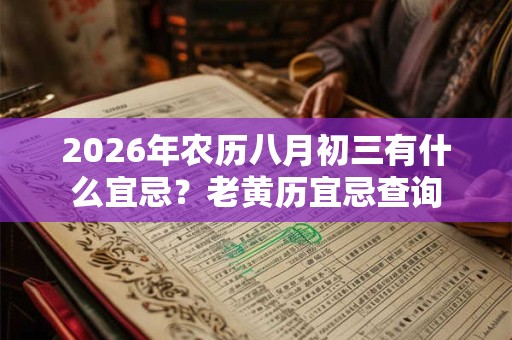 2026年农历八月初三有什么宜忌?老黄历宜忌查询 2026年农历八月初三有什么宜忌?老黄历宜忌查询