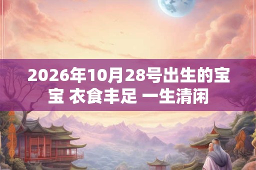 2026年10月28号出生的宝宝 衣食丰足 一生清闲 2026年10月28号出生的宝宝 衣食丰足 一生清闲