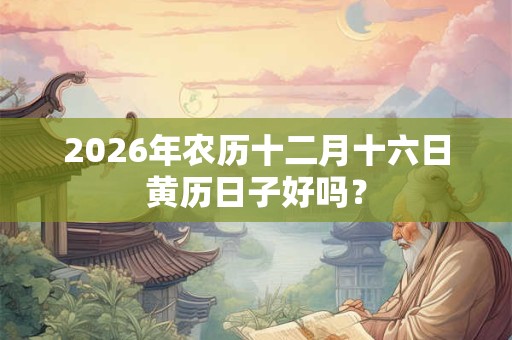 2026年农历十二月十六日黄历日子好吗? 2026年农历十二月十六日黄历日子好吗?