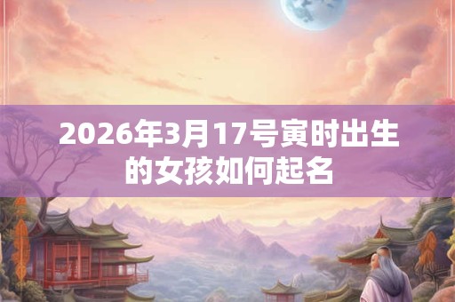 2026年3月17号寅时出生的女孩如何起名