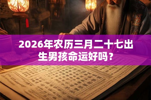 2026年农历三月二十七出生男孩命运好吗？