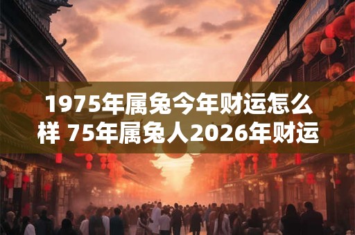 1975年属兔今年财运怎么样 75年属兔人2026年财运 1975年属兔今年财运怎么样 75年属兔人2026年财运