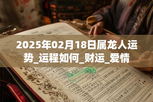 2026年02月18日属龙人运势_运程如何_财运_爱情