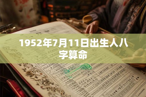 1952年7月11日出生人八字算命