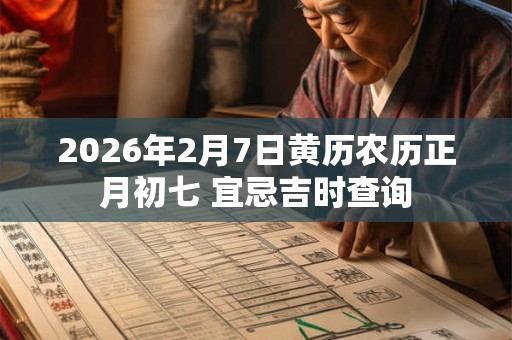 2026年2月7日黄历农历正月初七 宜忌吉时查询 2026年2月7日黄历农历正月初七 宜忌吉时查询