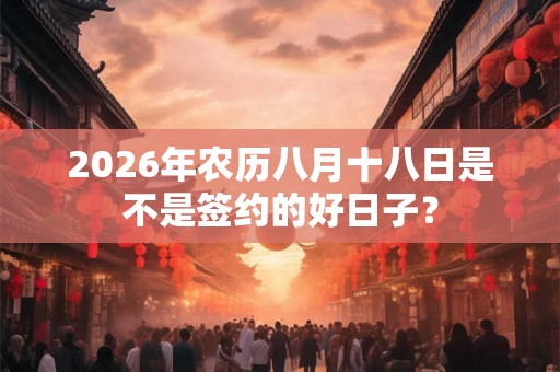 2026年农历八月十八日是不是签约的好日子？