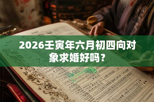 2026壬寅年六月初四向对象求婚好吗？