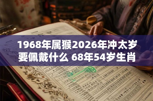 1968年属猴2026年冲太岁要佩戴什么 68年54岁生肖猴犯太岁怎么化解 1968年属猴2026年冲太岁要佩戴什么 68年54岁生肖猴犯太岁怎么化解