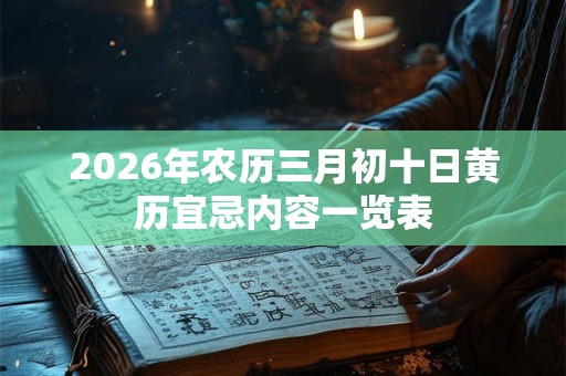 2026年农历三月初十日黄历宜忌内容一览表 2026年农历三月初十日黄历宜忌内容一览表