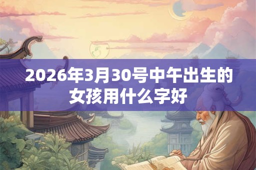 2026年3月30号中午出生的女孩用什么字好 2026年3月30号中午出生的女孩用什么字好