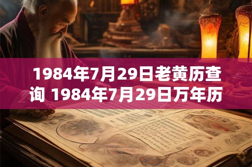 1984年7月29日老黄历查询 1984年7月29日万年历黄道吉日