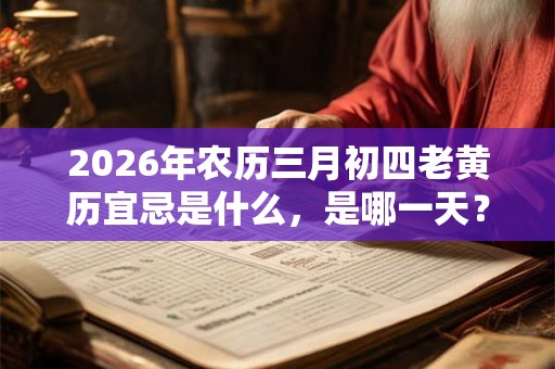 2026年农历三月初四老黄历宜忌是什么，是哪一天？