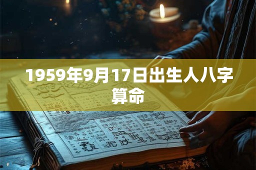 1959年9月17日出生人八字算命