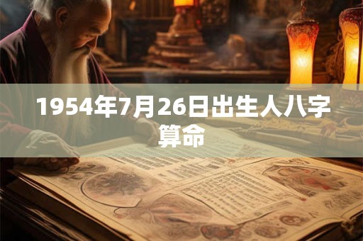 1954年7月26日出生人八字算命