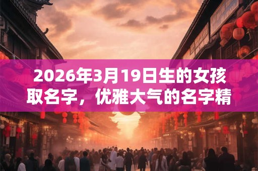 2026年3月19日生的女孩取名字，优雅大气的名字精选
