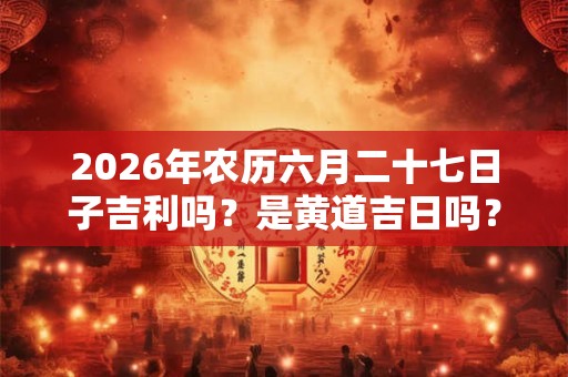 2026年农历六月二十七日子吉利吗？是黄道吉日吗？