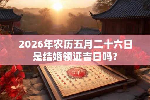 2026年农历五月二十六日是结婚领证吉日吗? 2026年农历五月二十六日是结婚领证吉日吗?
