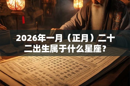 2026年一月（正月）二十二出生属于什么星座？