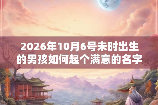 2026年10月6号未时出生的男孩如何起个满意的名字