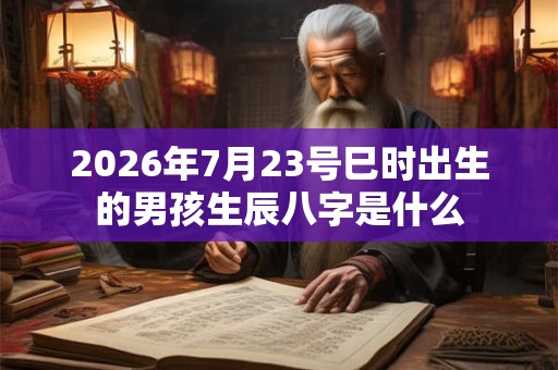 2026年7月23号巳时出生的男孩生辰八字是什么 2026年7月23号巳时出生的男孩生辰八字是什么