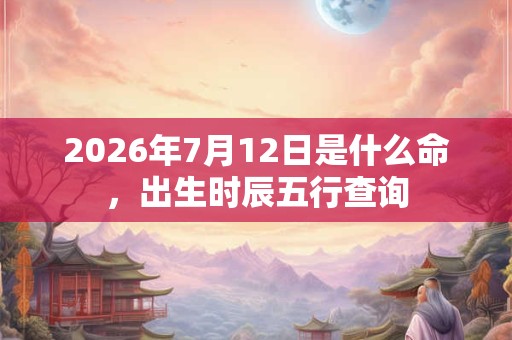 2026年7月12日是什么命，出生时辰五行查询
