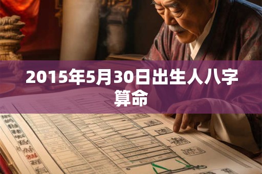2015年5月30日出生人八字算命