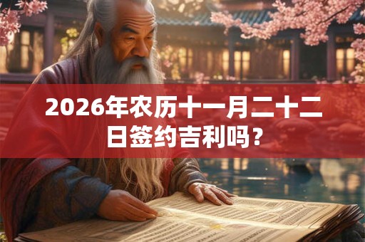 2026年农历十一月二十二日签约吉利吗？