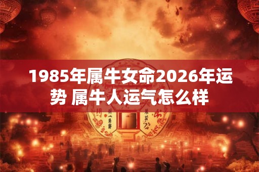 1985年属牛女命2026年运势 属牛人运气怎么样