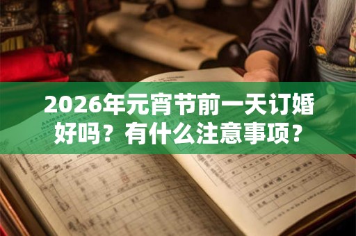 2026年元宵节前一天订婚好吗?有什么注意事项? 2026年元宵节前一天订婚好吗?有什么注意事项?