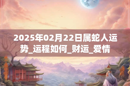 2025年02月22日属蛇人运势_运程如何_财运_爱情 2025年02月22日属蛇人运势_运程如何_财运_爱情