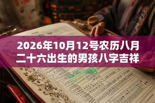 2026年10月12号农历八月二十六出生的男孩八字吉祥起名 2026年10月12号农历八月二十六出生的男孩八字吉祥起名