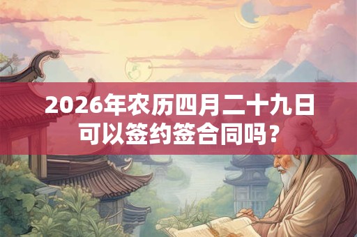 2026年农历四月二十九日可以签约签合同吗? 2026年农历四月二十九日可以签约签合同吗?
