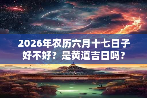2026年农历六月十七日子好不好？是黄道吉日吗？