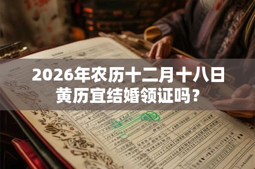 2026年农历十二月十八日黄历宜结婚领证吗？