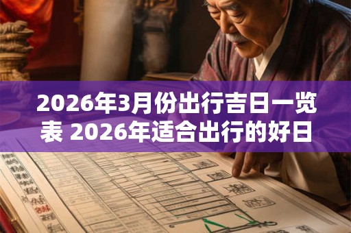 2026年3月份出行吉日一览表 2026年适合出行的好日子 2026年3月份出行吉日一览表 2026年适合出行的好日子