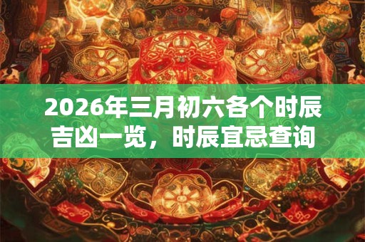 2026年三月初六各个时辰吉凶一览,时辰宜忌查询 2026年三月初六各个时辰吉凶一览,时辰宜忌查询