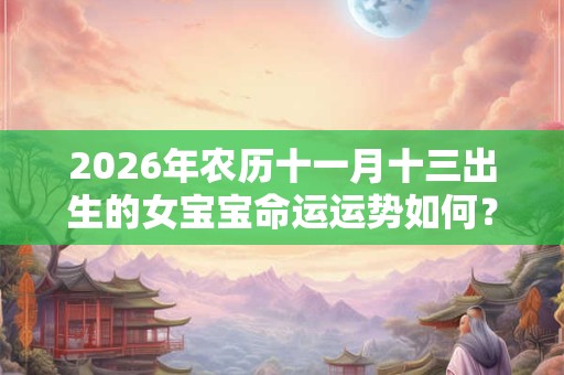 2026年农历十一月十三出生的女宝宝命运运势如何？