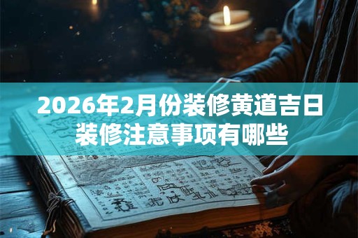 2026年2月份装修黄道吉日 装修注意事项有哪些
