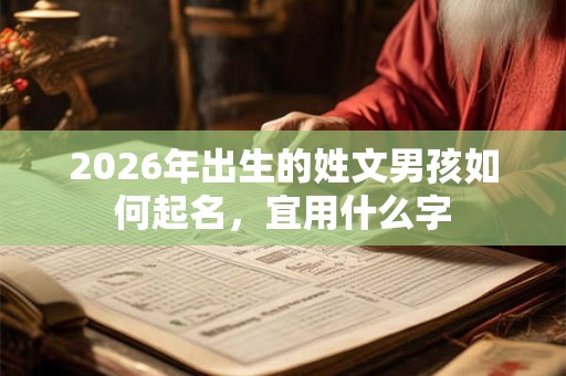 2026年出生的姓文男孩如何起名，宜用什么字