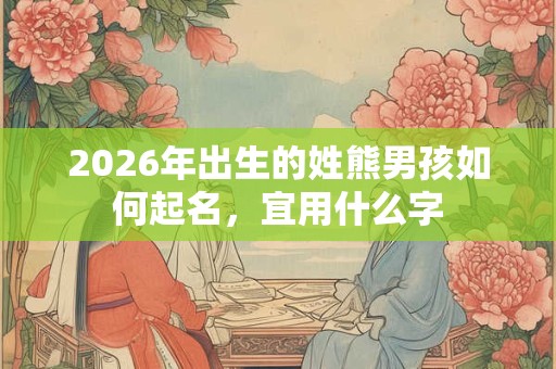 2026年出生的姓熊男孩如何起名，宜用什么字