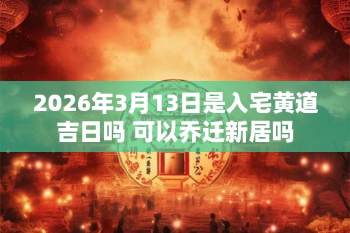2026年3月13日是入宅黄道吉日吗 可以乔迁新居吗