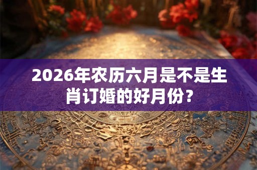 2026年农历六月是不是生肖订婚的好月份? 2026年农历六月是不是生肖订婚的好月份?