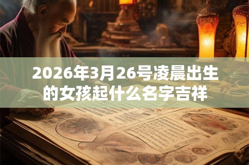 2026年3月26号凌晨出生的女孩起什么名字吉祥