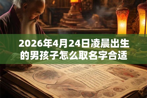 2026年4月24日凌晨出生的男孩子怎么取名字合适
