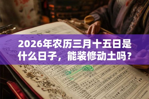 2026年农历三月十五日是什么日子，能装修动土吗？