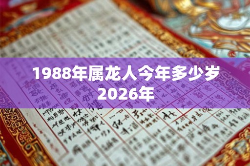 1988年属龙人今年多少岁2026年 1988年属龙人今年多少岁2026年