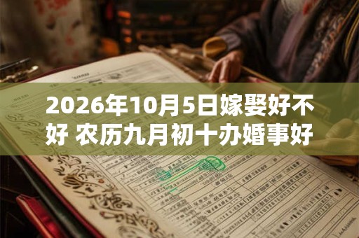 2026年10月5日嫁娶好不好 农历九月初十办婚事好吗 2026年10月5日嫁娶好不好 农历九月初十办婚事好吗