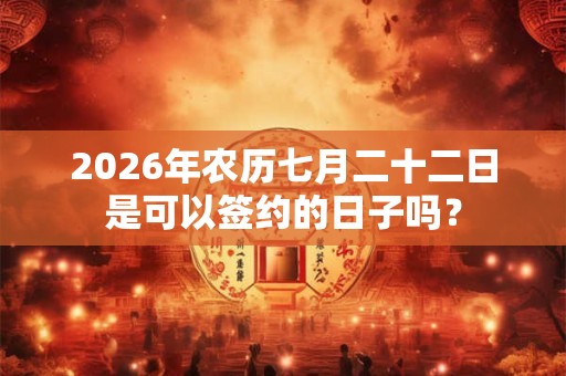 2026年农历七月二十二日是可以签约的日子吗？