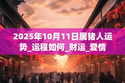 2025年10月11日属猪人运势_运程如何_财运_爱情 2025年10月11日属猪人运势_运程如何_财运_爱情