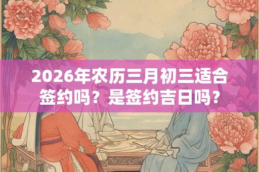 2026年农历三月初三适合签约吗?是签约吉日吗? 2026年农历三月初三适合签约吗?是签约吉日吗?